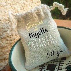 Sachet en lin de graines de Nigelle Nigella Sativa
